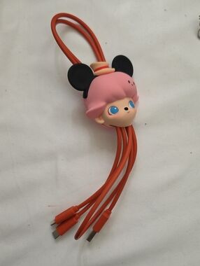 NWT Pop Mart X Disney Dimoo World 2 In 1 Cell Phone Cable Mickey Mouse TV Show